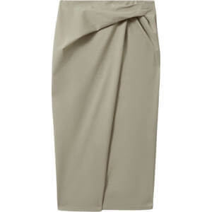 REISS NADIA Cotton Blend Wrap Front Midi Skirt